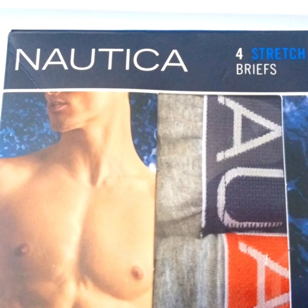 NAUTICA MEN'S TAGLESS STRETCH CLASSIC FIT BRIEFS 4 PACK SIZE XL 40-42 NWT